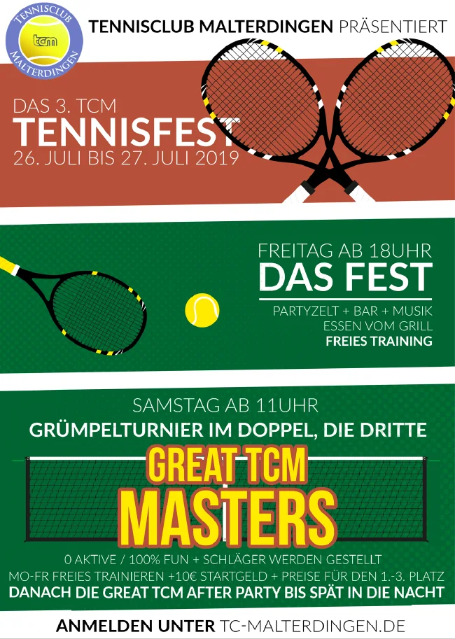 Plakat zum Grümpelturnier 2019 des TC Malterdingen