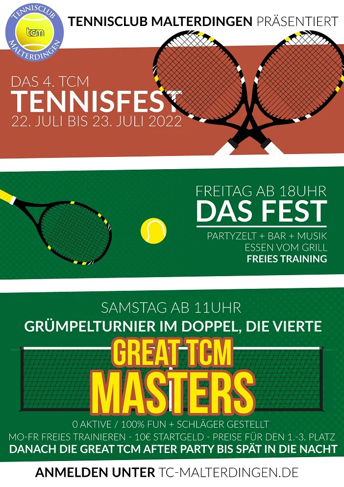Plakat zum Grümpelturnier 2022 des TC Malterdingen